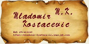 Mladomir Kostačević vizit kartica